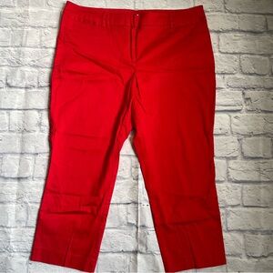 New York & Company Red Stretch Casual Capris